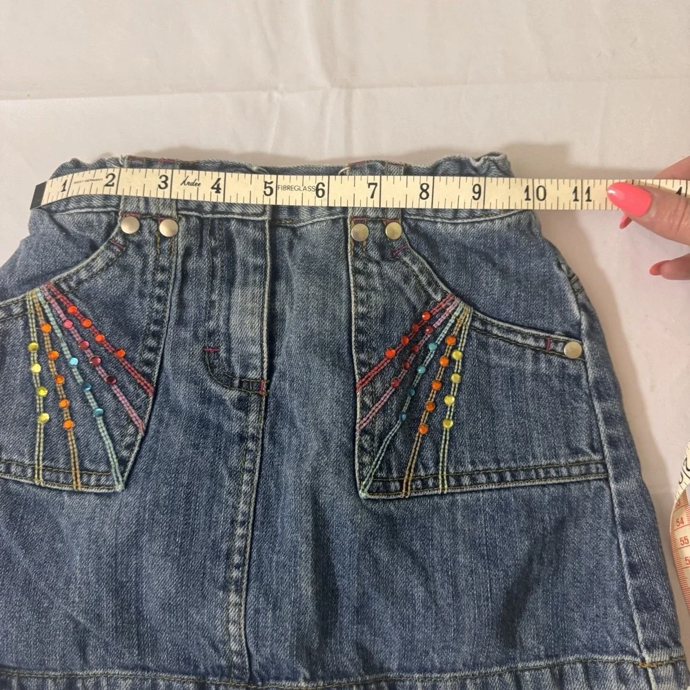 Vintage Gymboree Girls‎ Denim Skirt With Rhinestone Pockets Girls Size 6